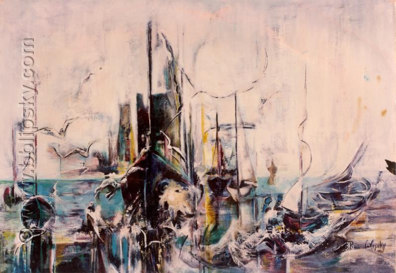 Le port et les mouettes