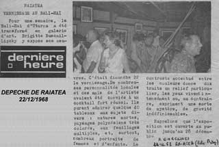 A. Garennes - Dépêche de Raiatea - Dec 1968